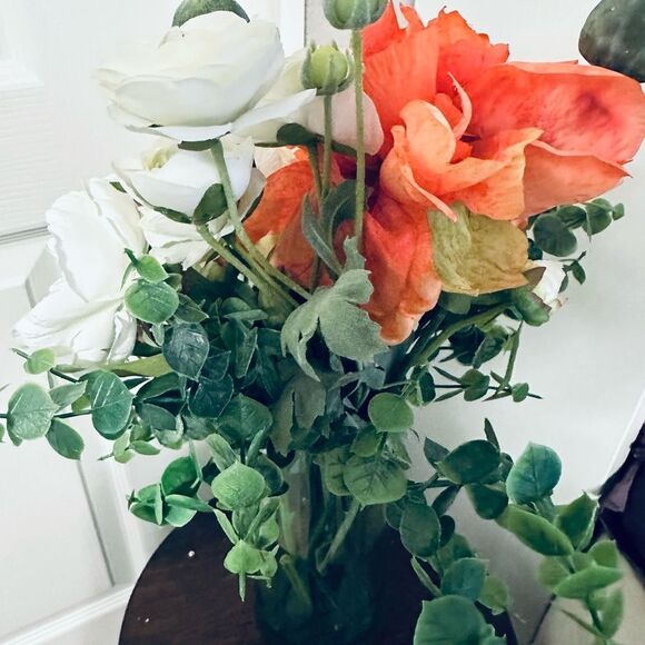 Floral Farmhouse Summer Hydrangea Peony Vase Arrangement Centerpiece - Picture 4 of 4